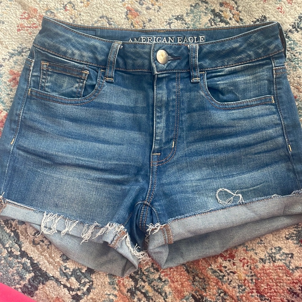 American eagle high waisted jean shorts